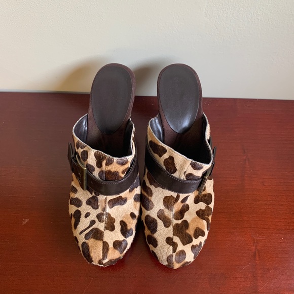 Pony hair Leopard Mules - Picture 3 of 5